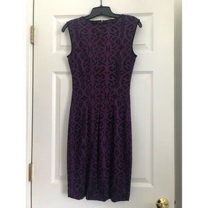 Cache Purple and Black Pattern Dress
